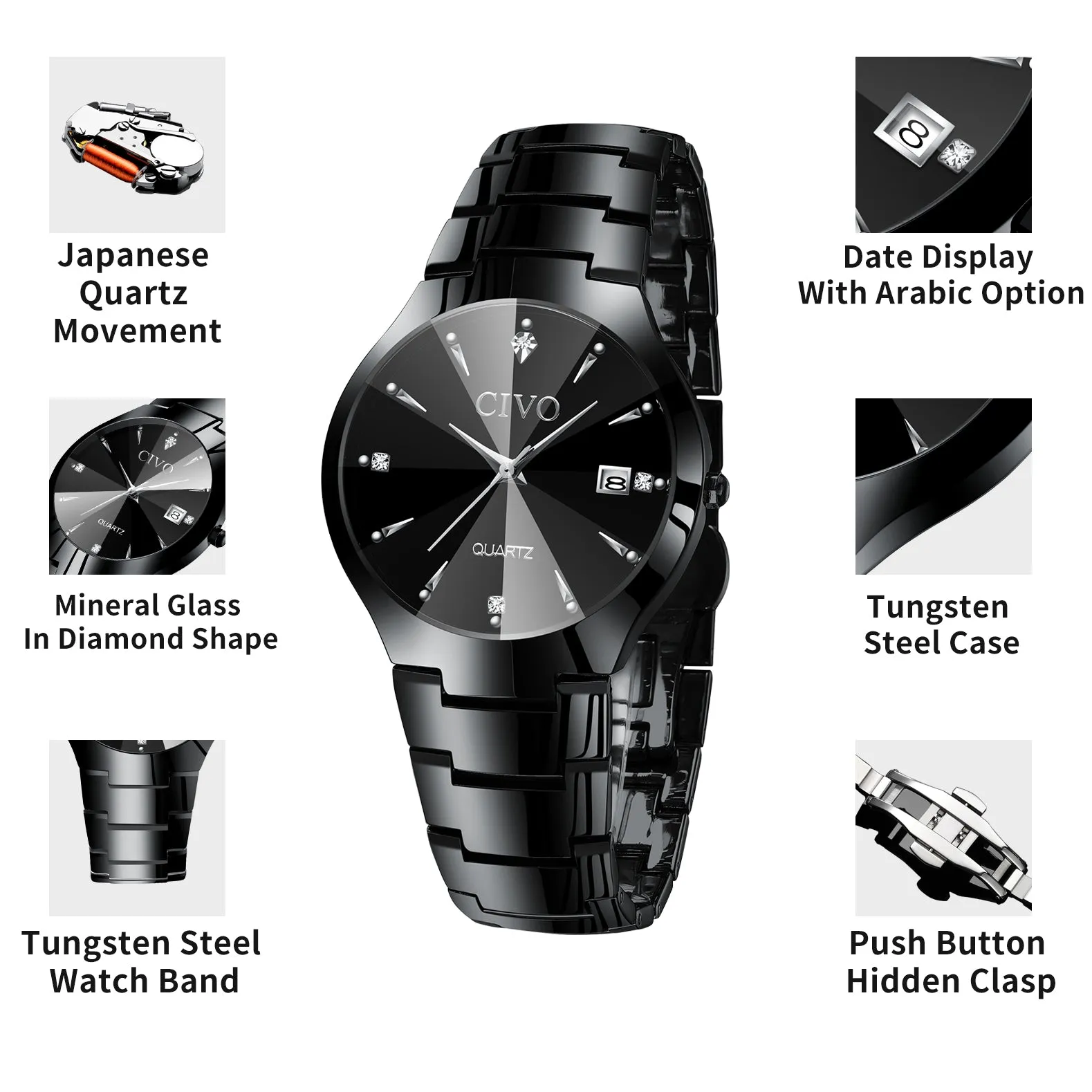 0104C | Quartz Men Watch | Stainless Steel Band