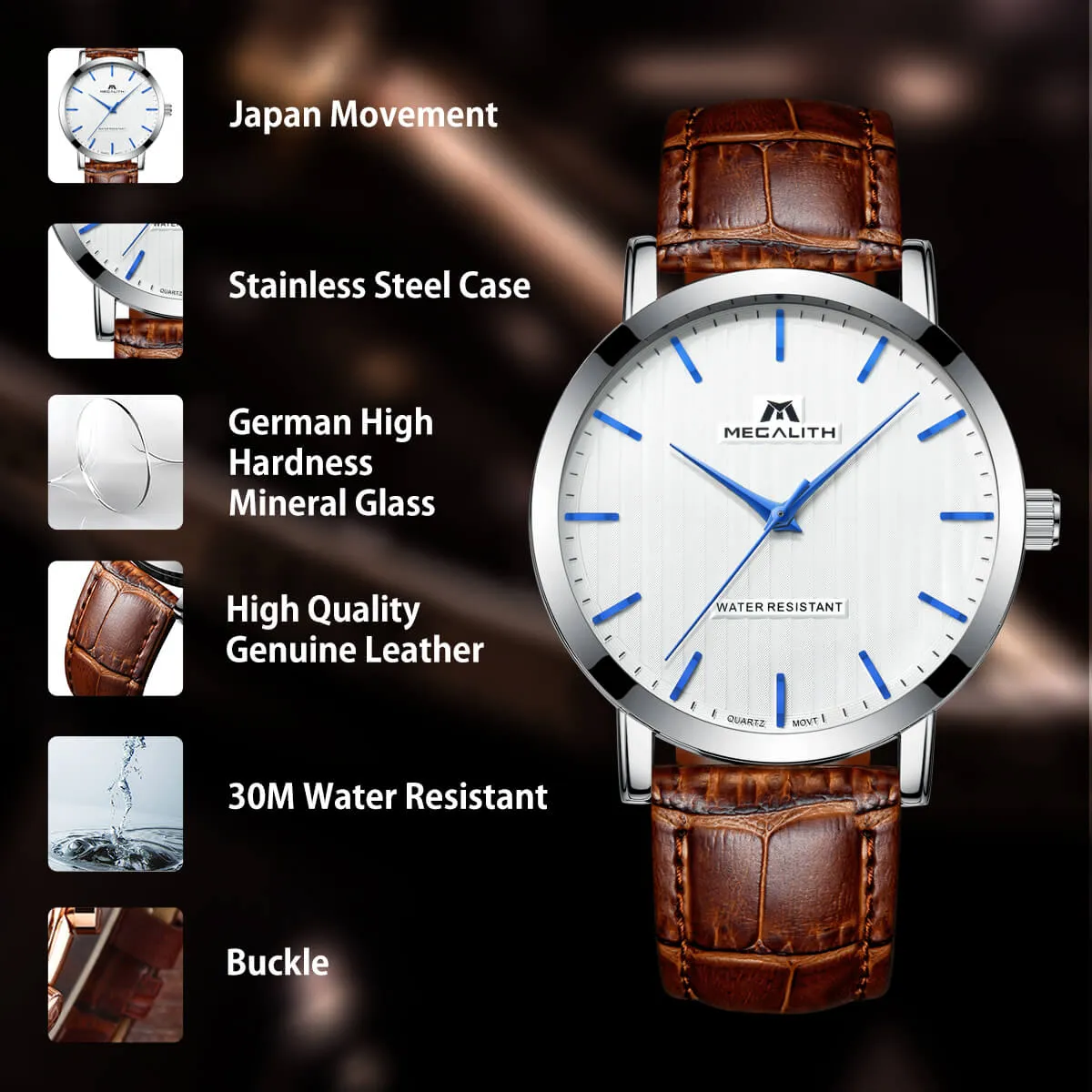 2048M | Quartz Men Watch | Leather Band