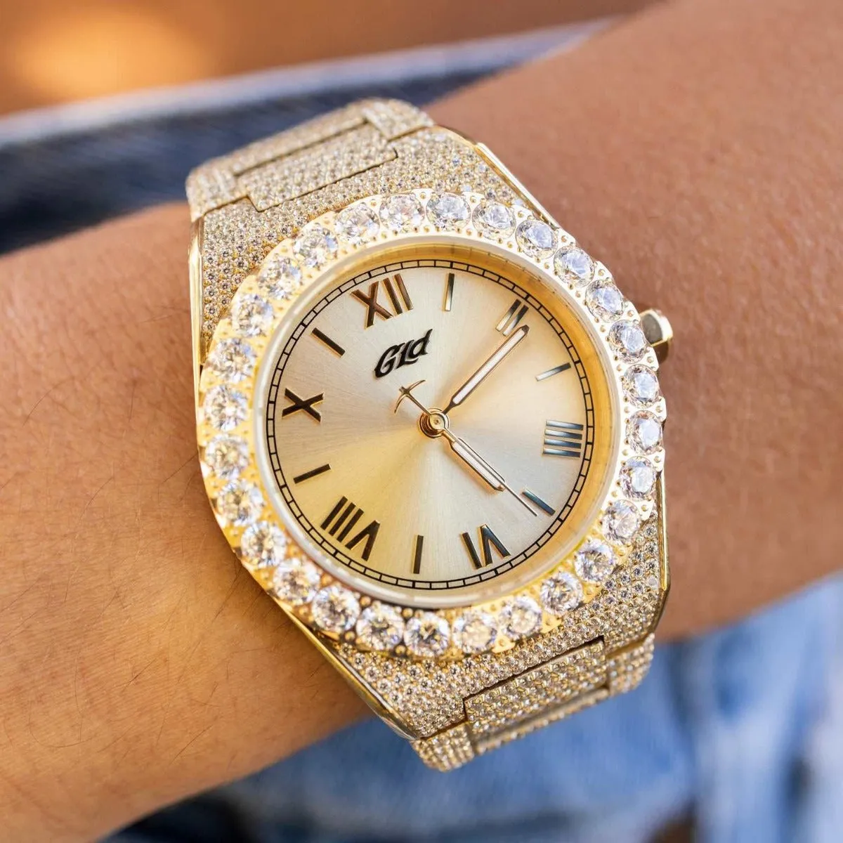 36MM Iced Alpha Era® in Gold