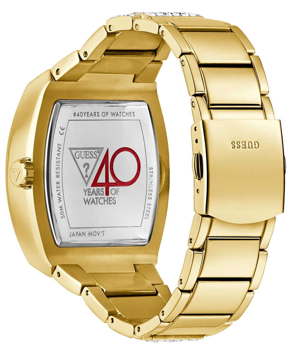 40th Anniversary Limited Edition GUESS Mens Gold Tone Multi-function Watch