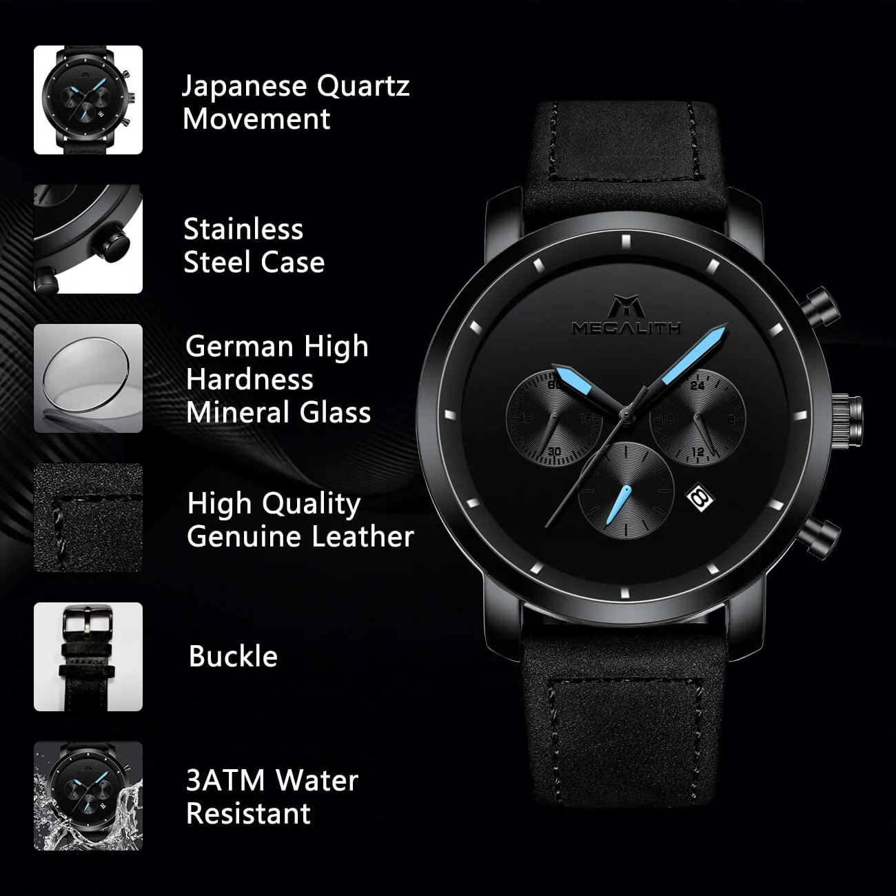 8021M | Quartz Men Watch | Leather Band