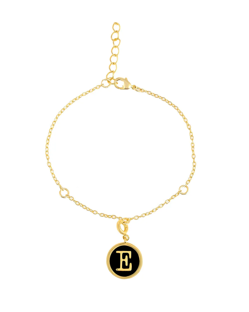 Alphabet E Black Enamel Charm - Voylla