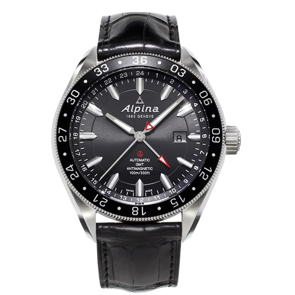 ALPINA ALPHINER GMT 4 BLACK AL-550G5AQ6 MEN'S WATCH