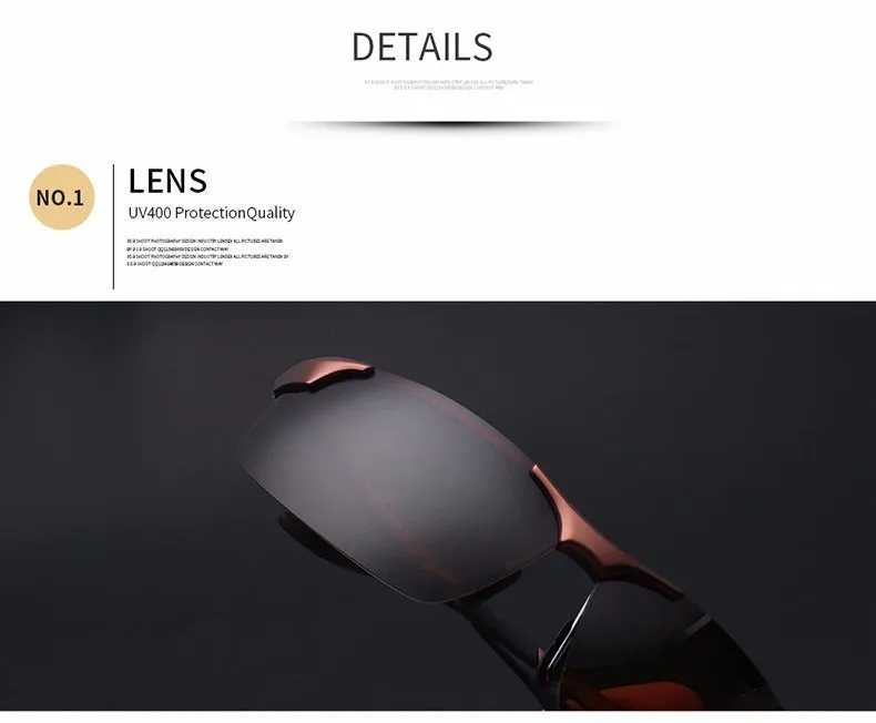 Aluminum Magnesium Polarized Night Vision Goggles Sunglasses for Men