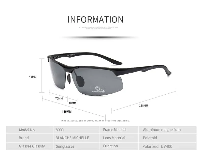 Aluminum Magnesium Polarized Night Vision Goggles Sunglasses for Men