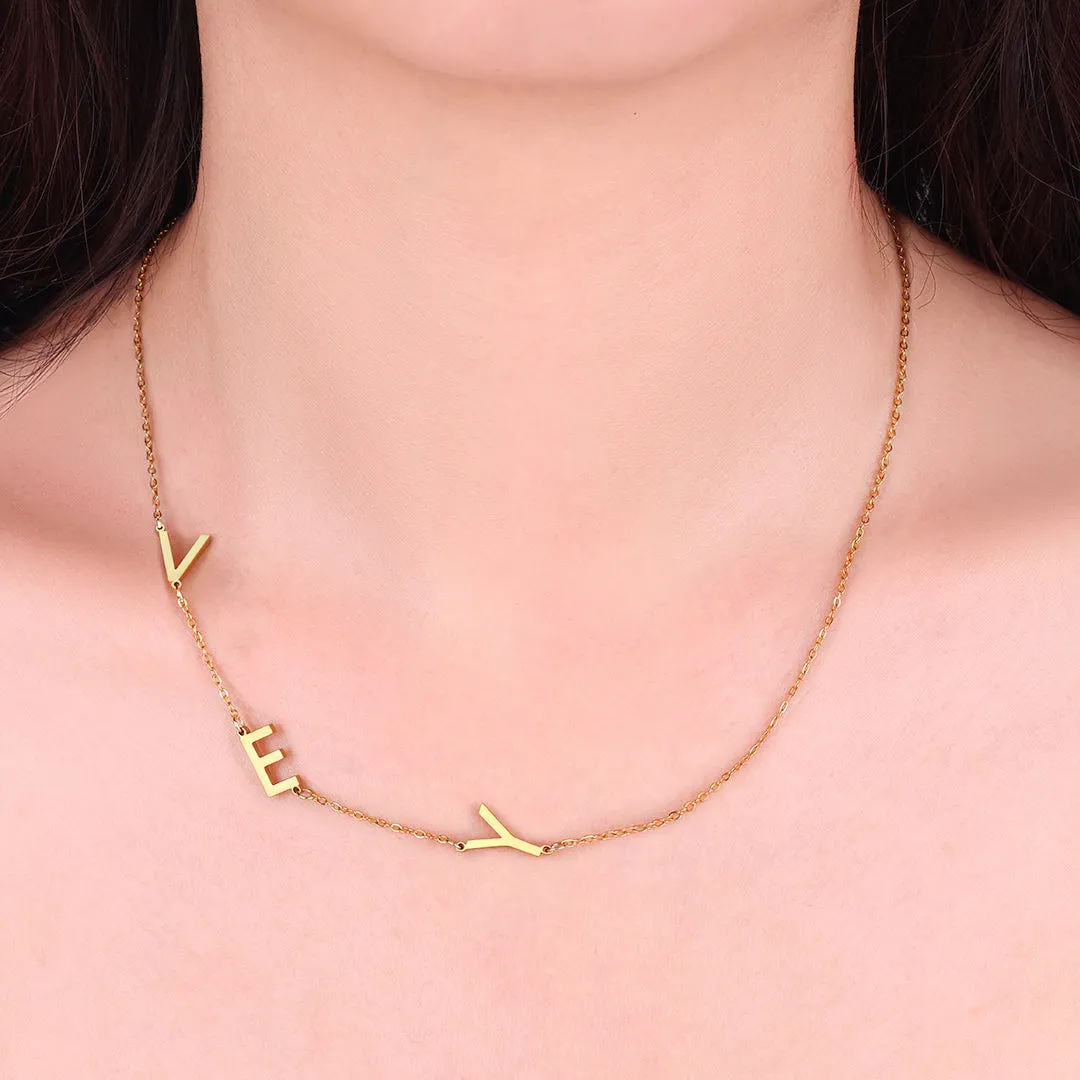 Asymmetrical Initials Necklace