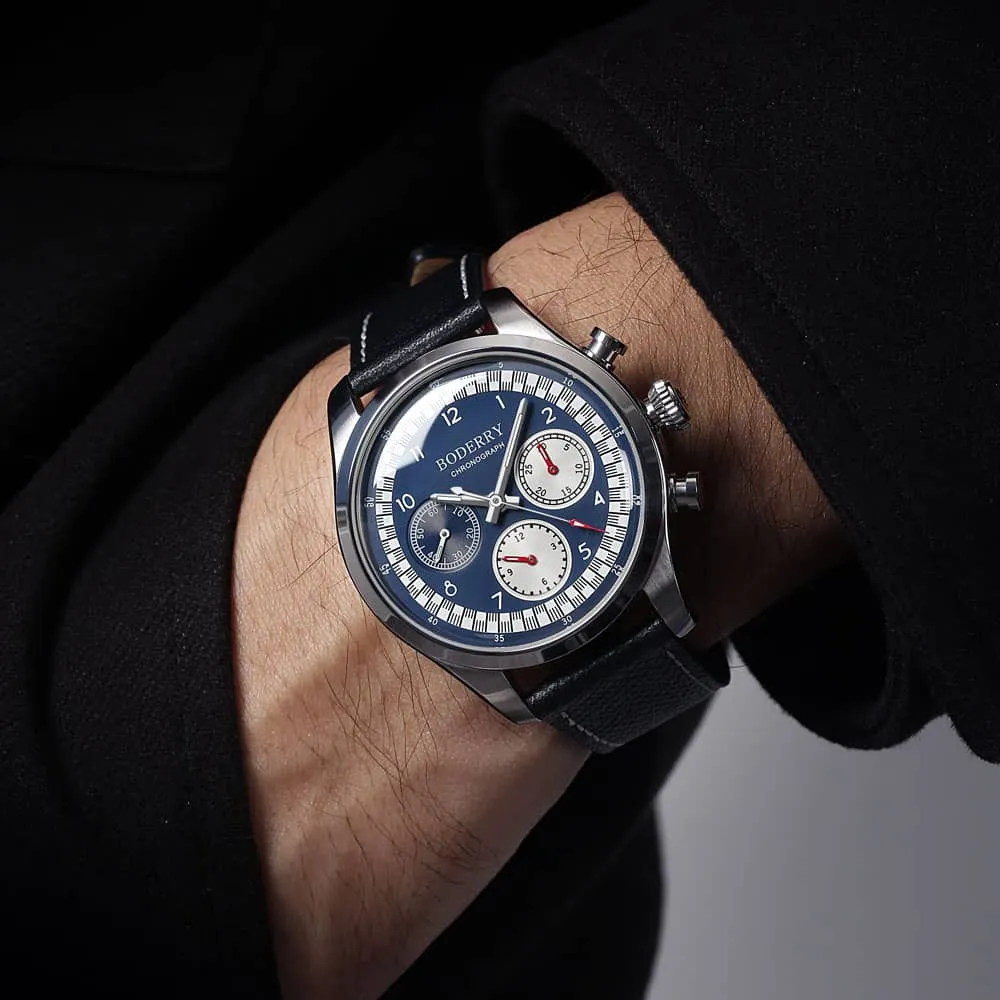 ASYMMETRY - Mechanical Chronograph with Domed Sapphire Crystal | Navy Blue