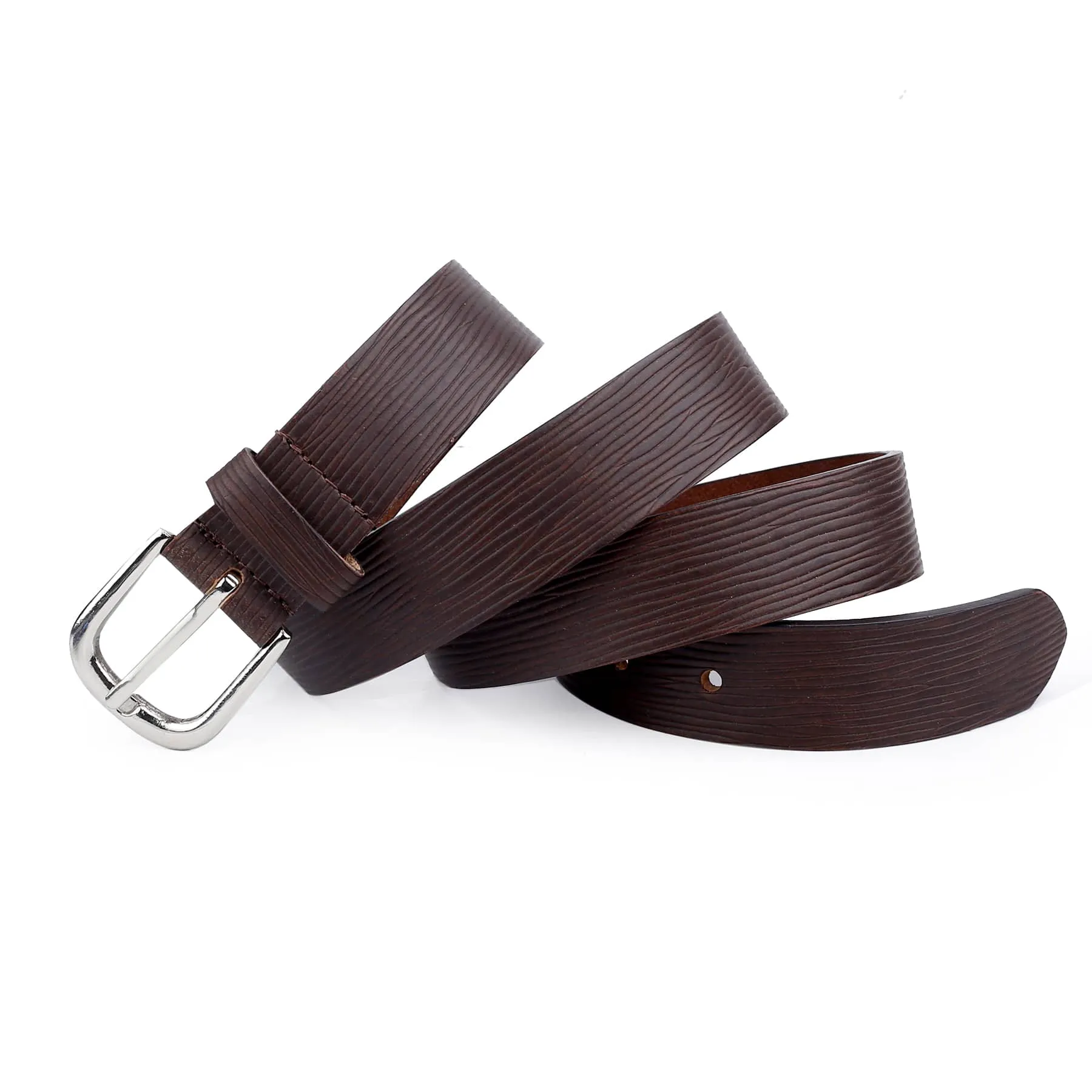 Bacca Bucci 'ELEGANTE' Slim Genuine Leather Belt—Textured Elegance for Versatile Styling- 28 MM