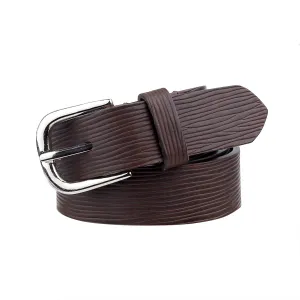 Bacca Bucci 'ELEGANTE' Slim Genuine Leather Belt—Textured Elegance for Versatile Styling- 28 MM