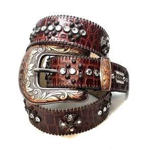 b.b. Simon 'Chocolate Croc' Crystal Belt