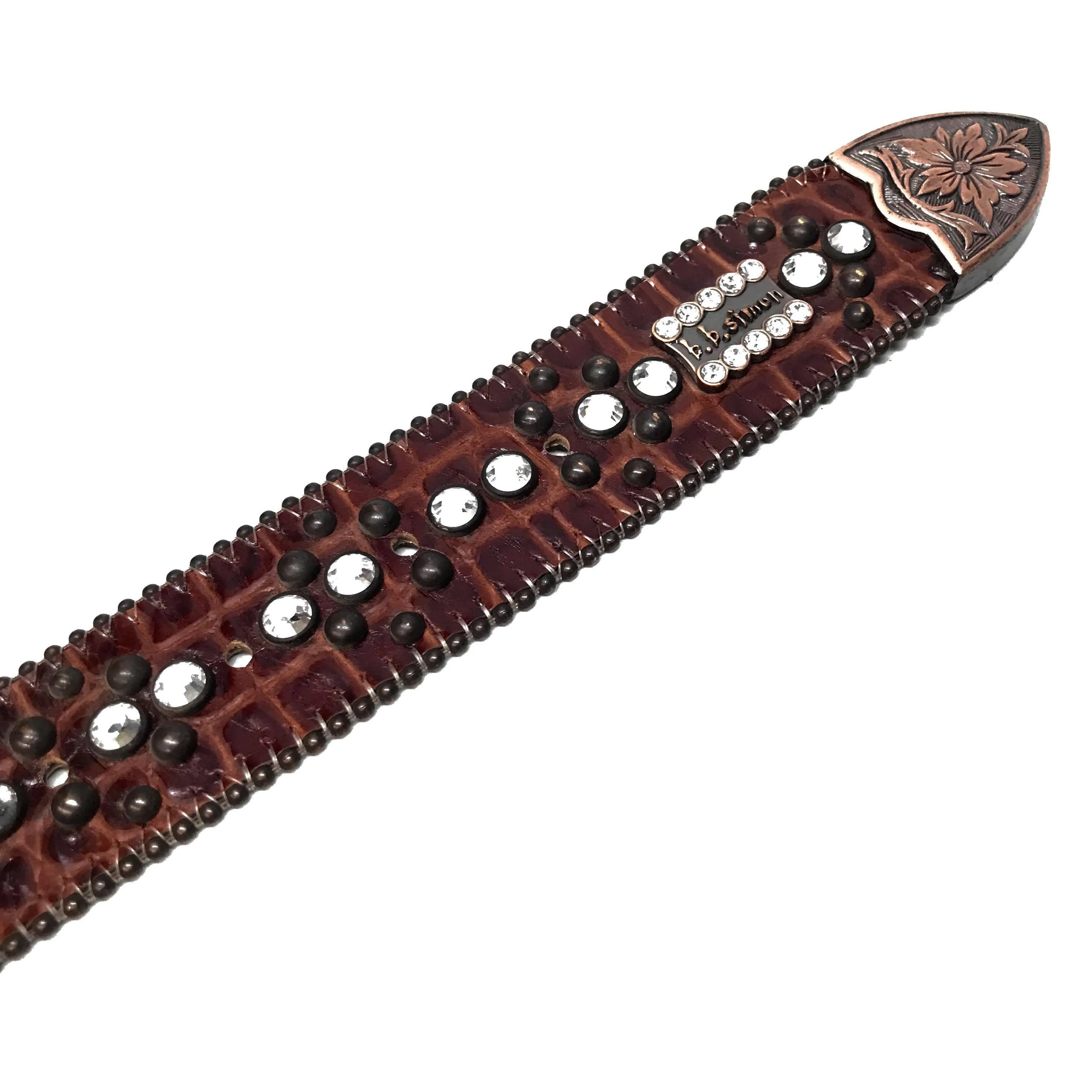 b.b. Simon 'Chocolate Croc' Crystal Belt