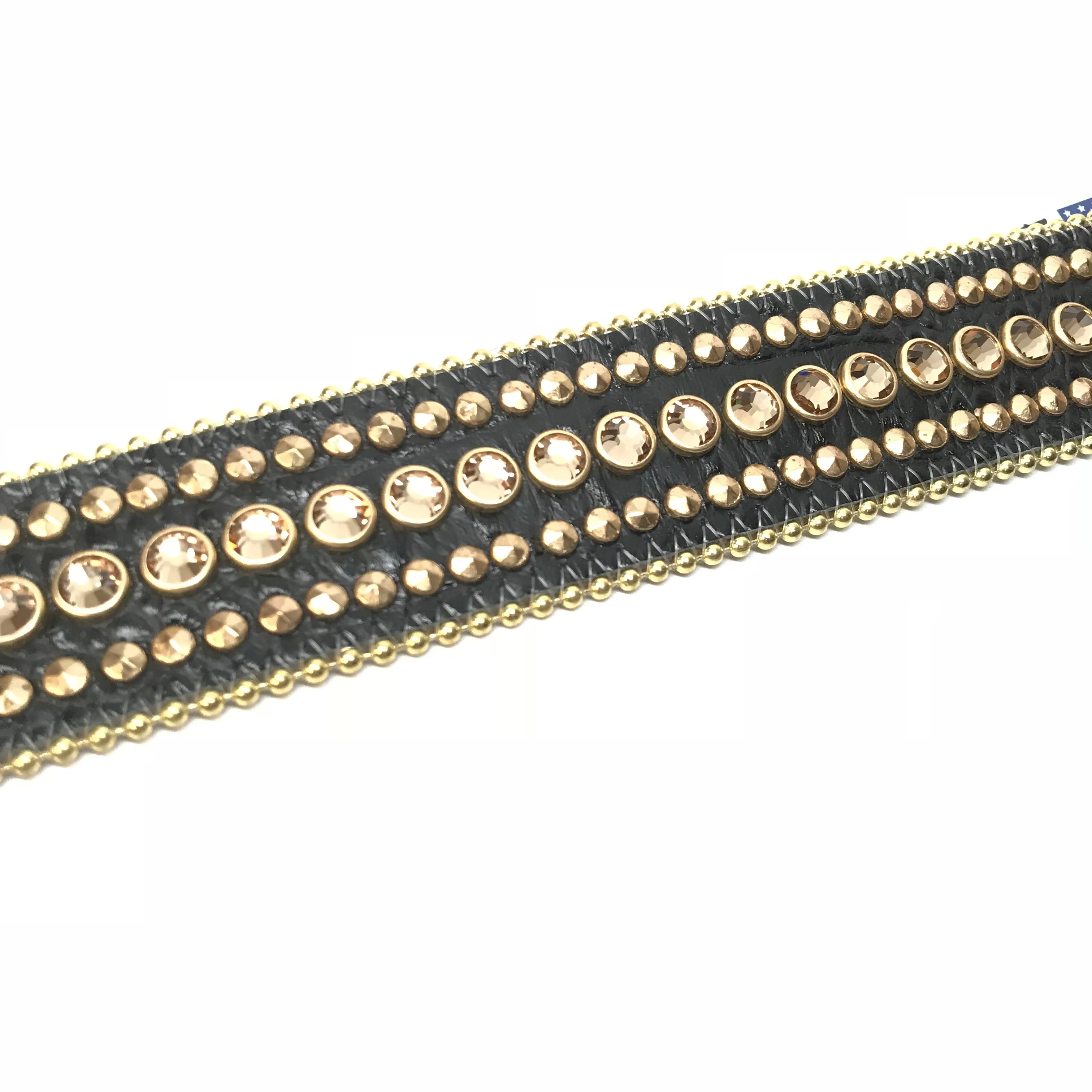 b.b. Simon 'Golden Crown' Double Studded Crystal Belt