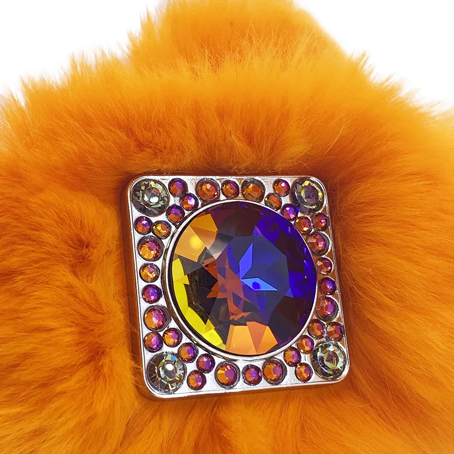 b.b. Simon Orange Fur Volcano Crystal Belt