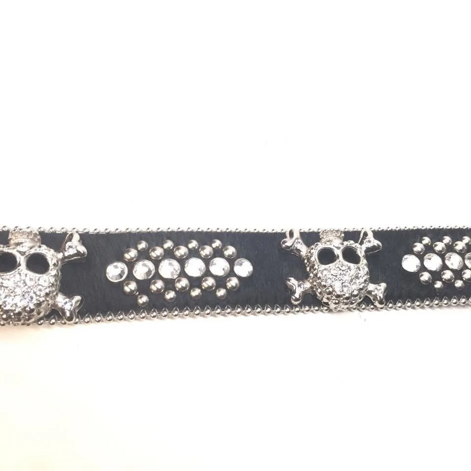 b.b. Simon "Skull Pony Hair" Crystal Belt