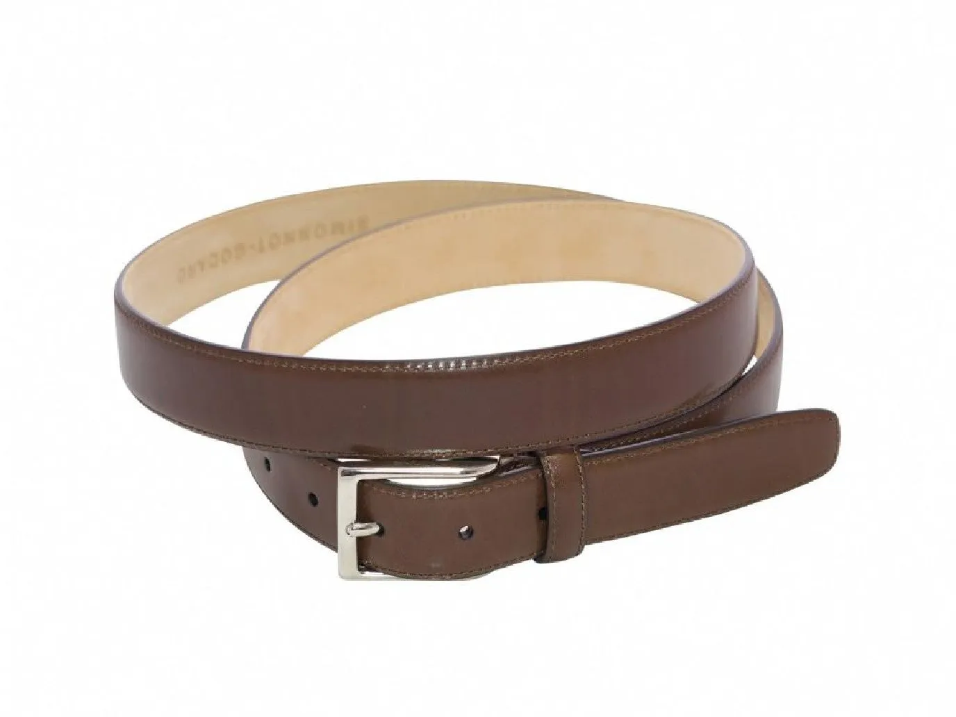 Belt with Nickel Buckle Mahogany Calf