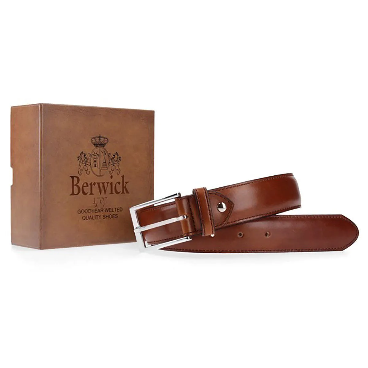 BERWICK 1707 Leather Belt - Tan