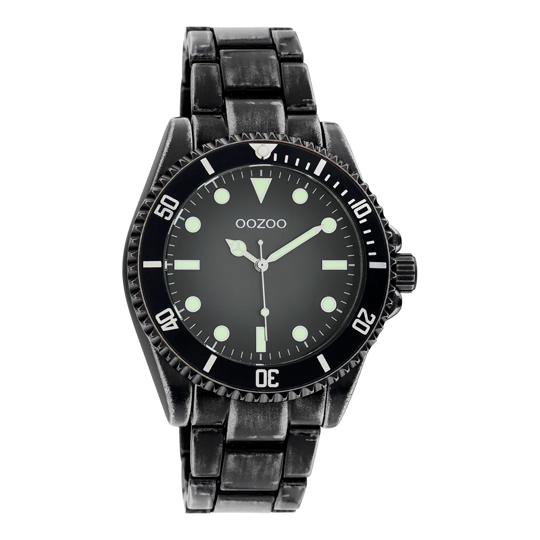 Black OOZOO watch with black stainless steel bracelet - C11014