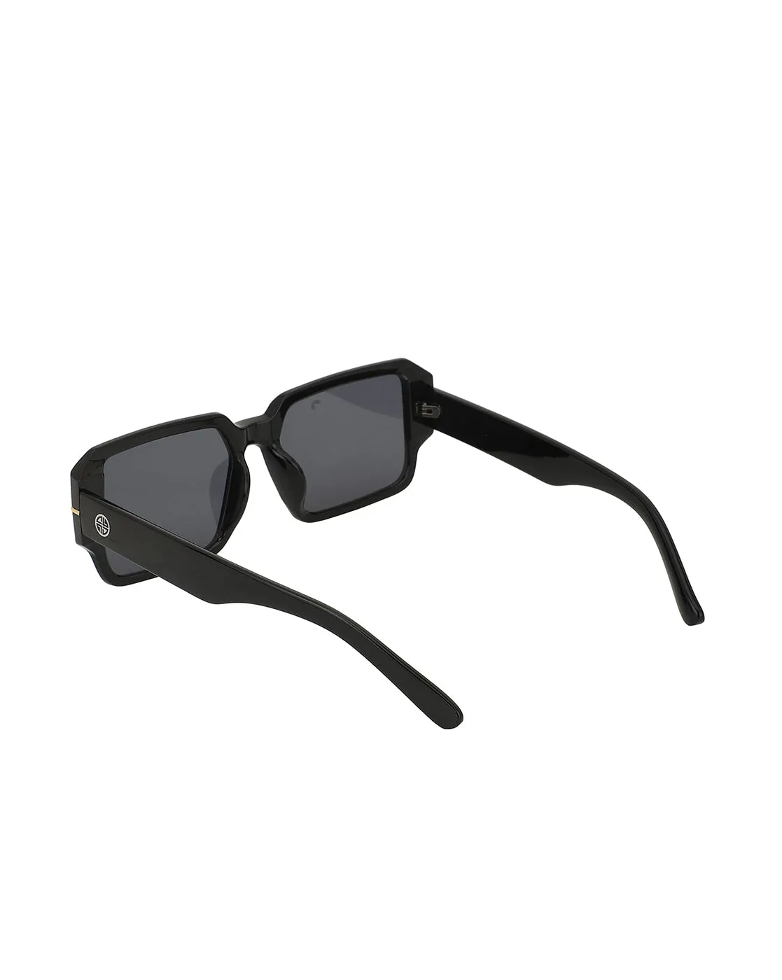 Black With Gold Toned Uv Protected Wayfarer Sunglass For Unisex