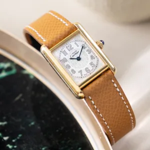 Cartier Tank must de Cartier white Arabic dial ref 2415