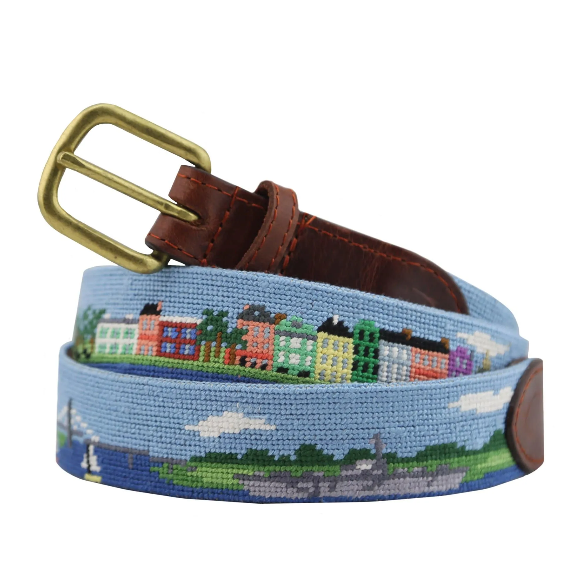 Charleston Scene Needlepoint Belt