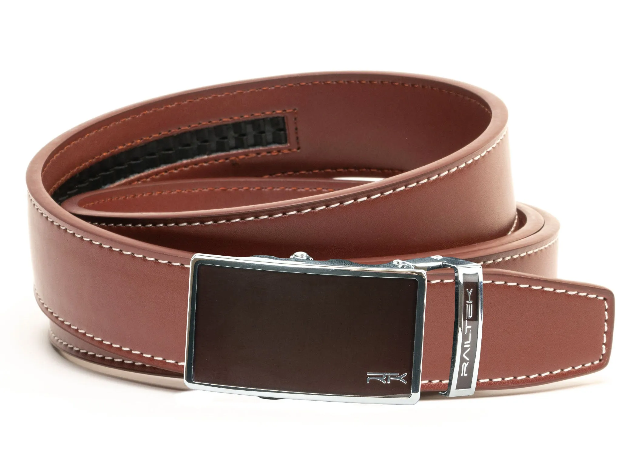 Chrome Dark Brown Railtek™ Belt