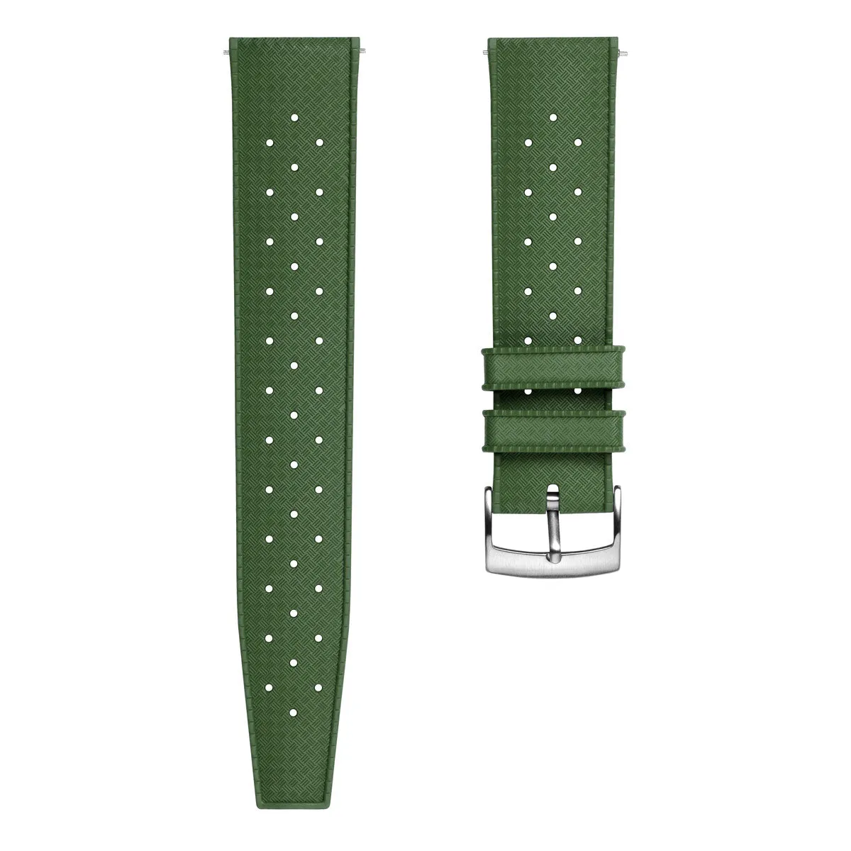 Classic Tropical Style FKM Rubber Watch Strap - Green