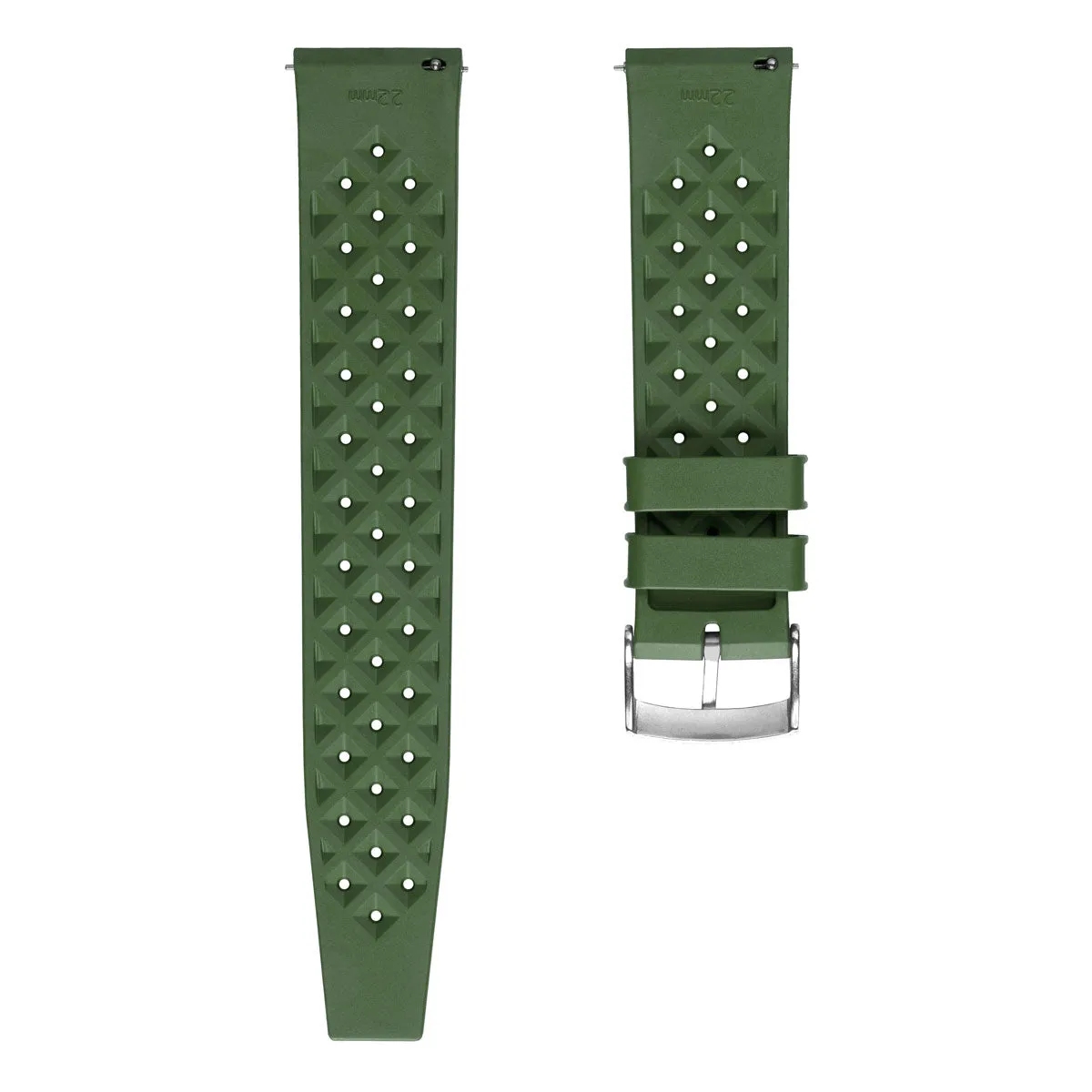 Classic Tropical Style FKM Rubber Watch Strap - Green