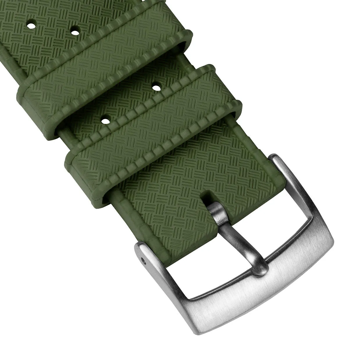 Classic Tropical Style FKM Rubber Watch Strap - Green