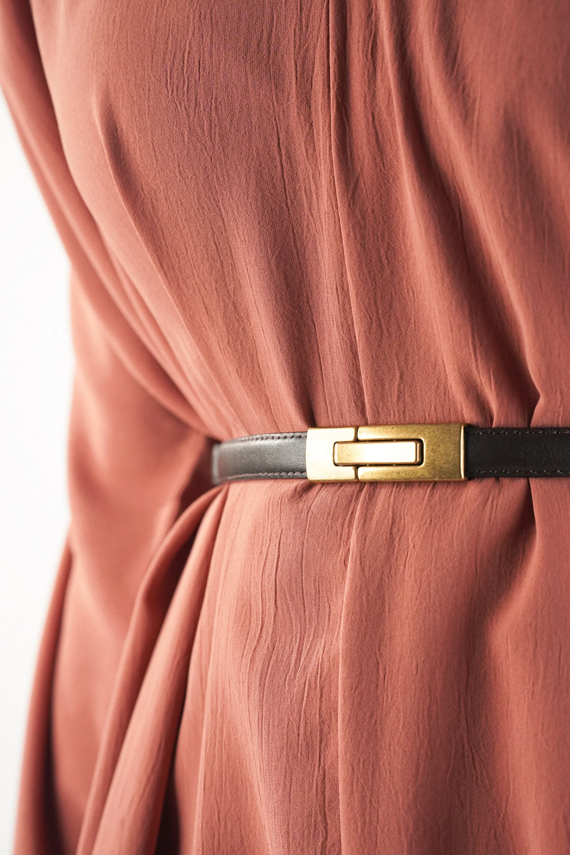 Cocoa Brown Snap Buckle Belt