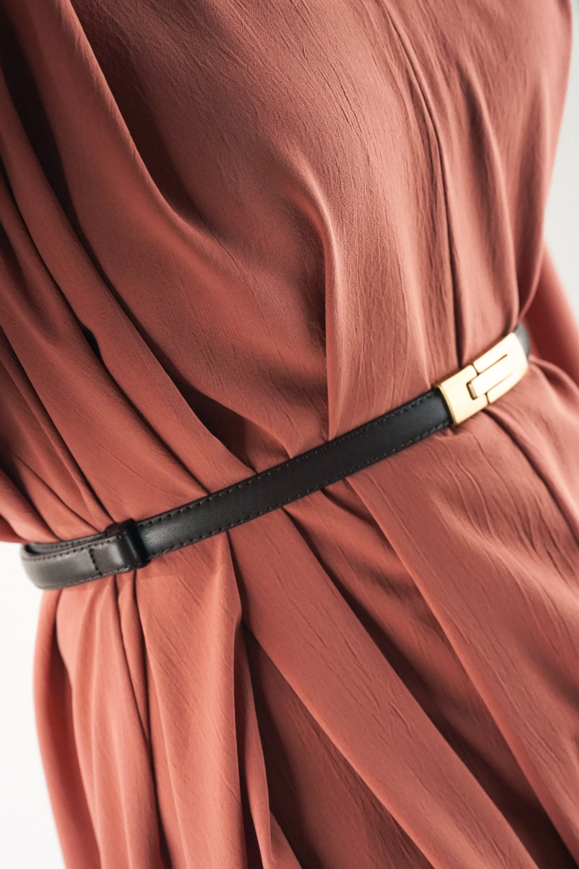 Cocoa Brown Snap Buckle Belt