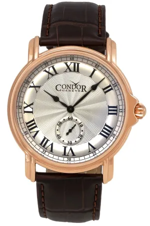 Condor Classic Rose Gold Plated Mens Strap Swiss Watch C225R