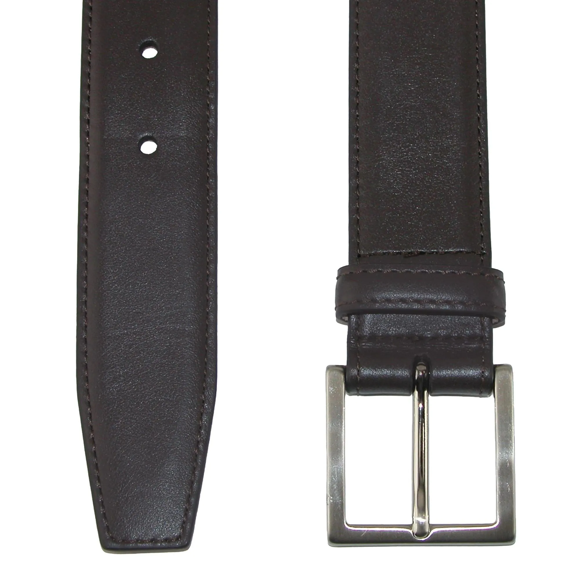 CrookhornDavis Men's Como Calfskin Dress Belt with Solid Brass Buckle