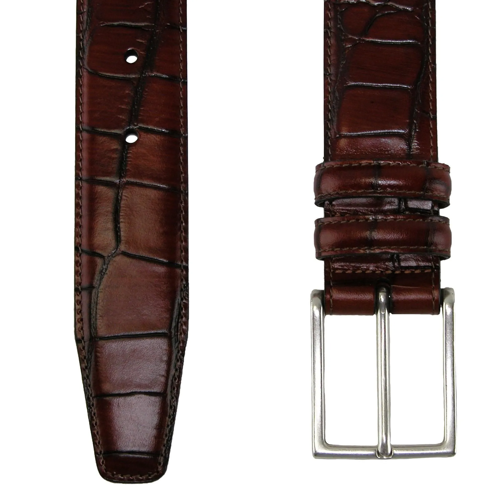 CrookhornDavis Men's Country Polo Bella Croc Print Belt