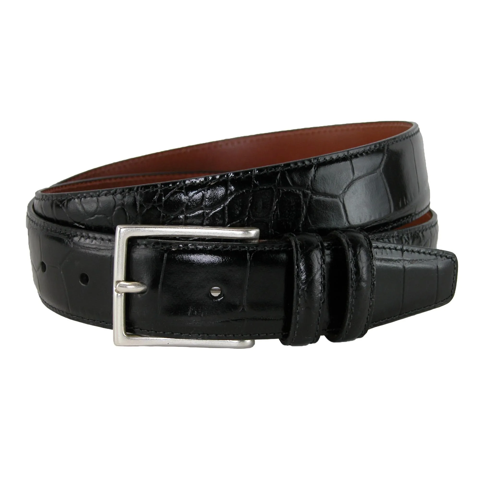 CrookhornDavis Men's Country Polo Bella Croc Print Belt