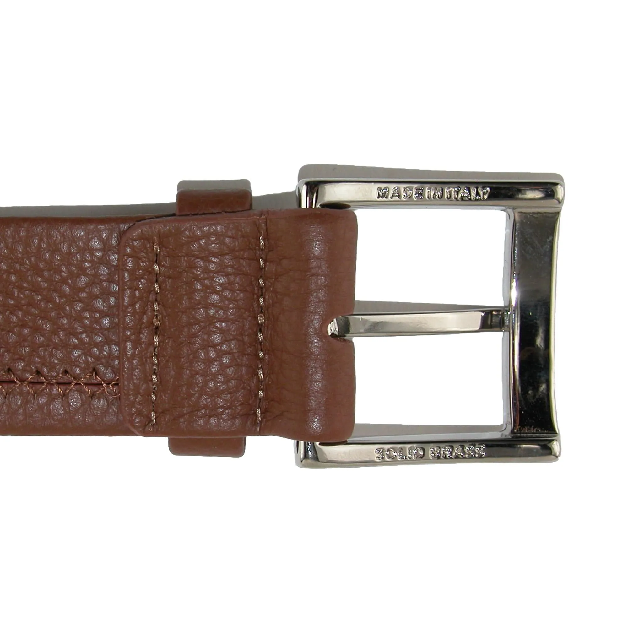 CrookhornDavis Men's Parma Buttercalf Grain Tubular Leather Dress Belt