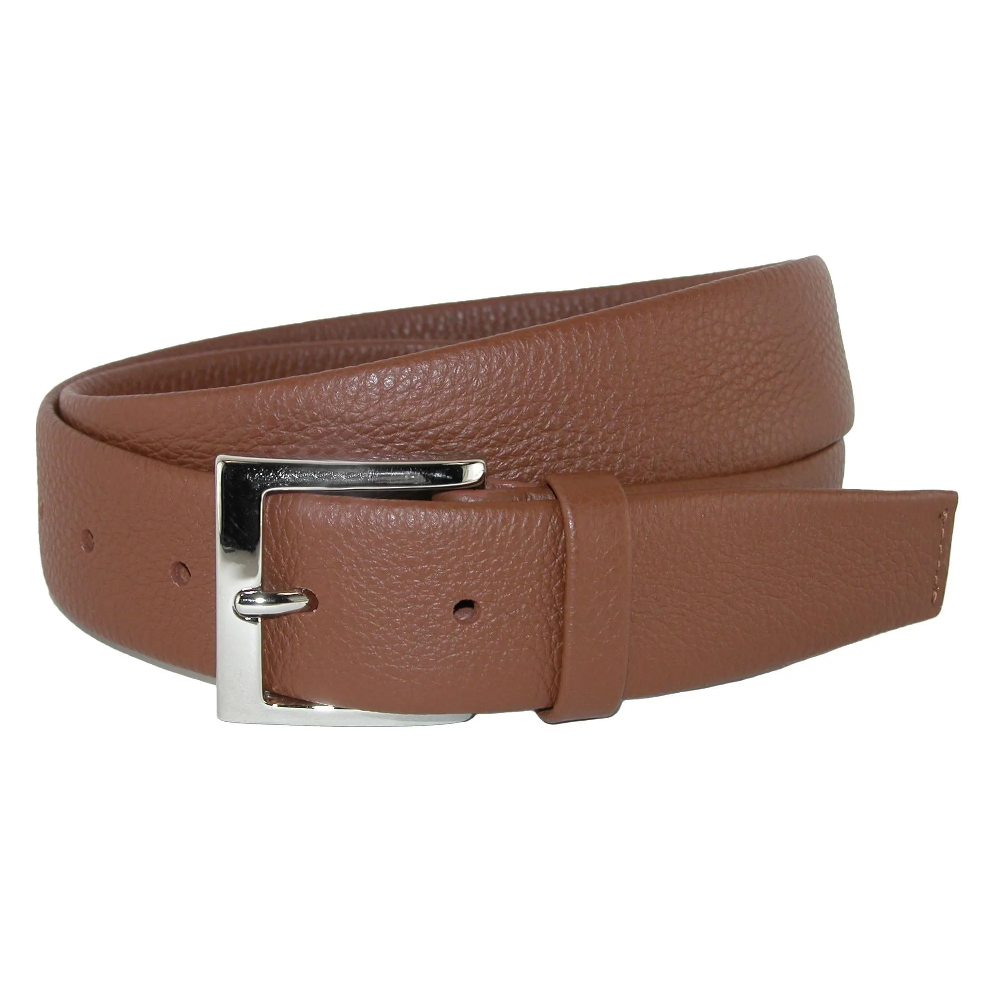 CrookhornDavis Men's Parma Buttercalf Grain Tubular Leather Dress Belt