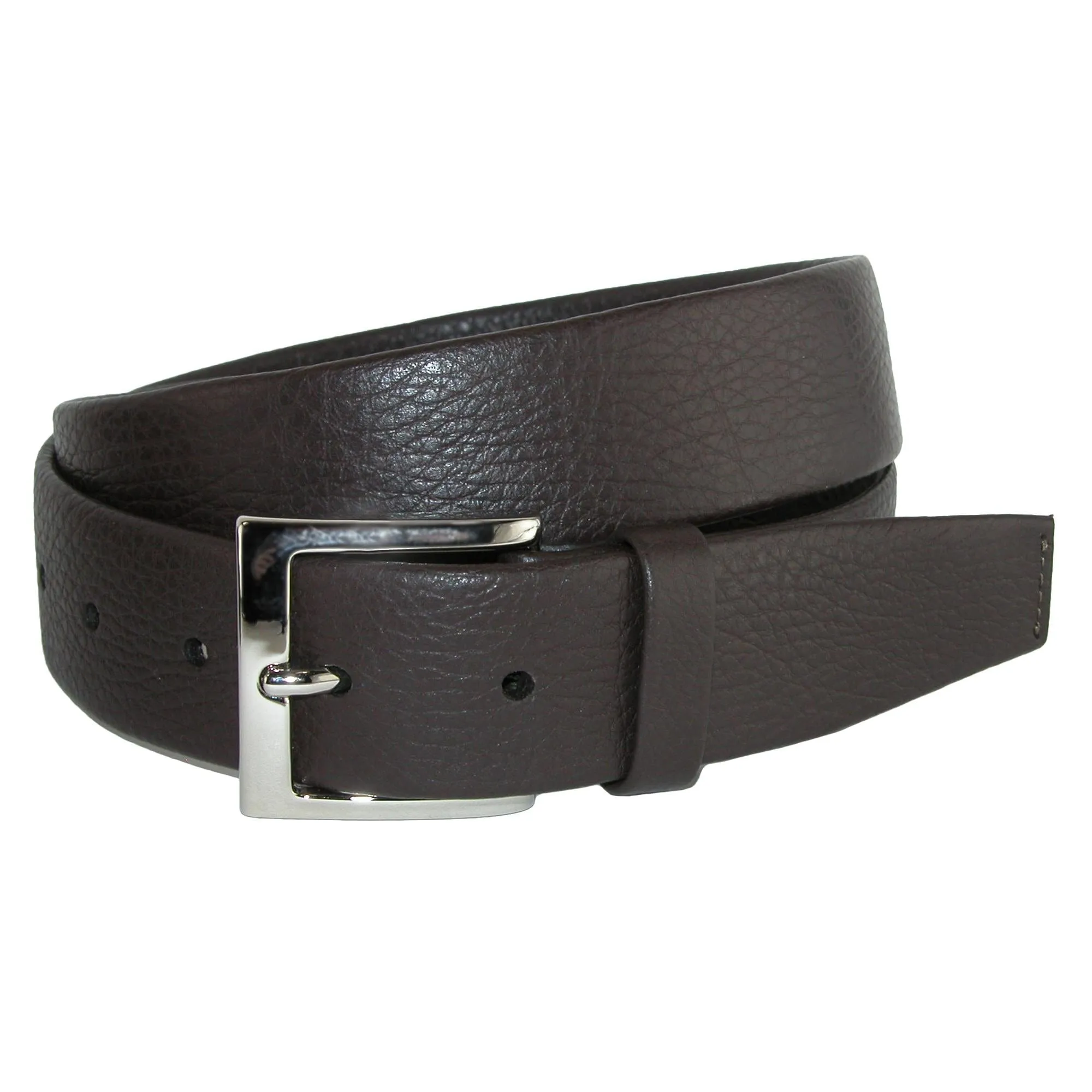 CrookhornDavis Men's Parma Buttercalf Grain Tubular Leather Dress Belt