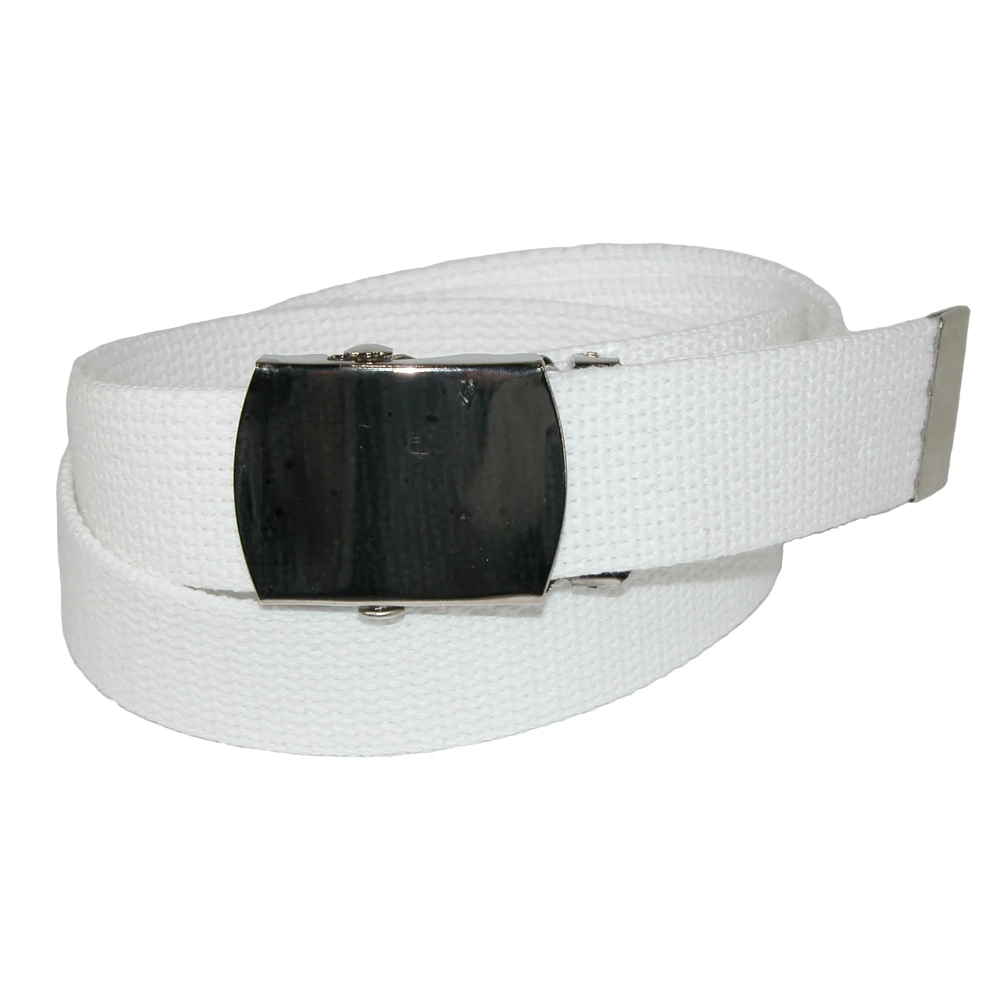 CTM® Big & Tall Cotton Adjustable Belt with Nickel Buckle