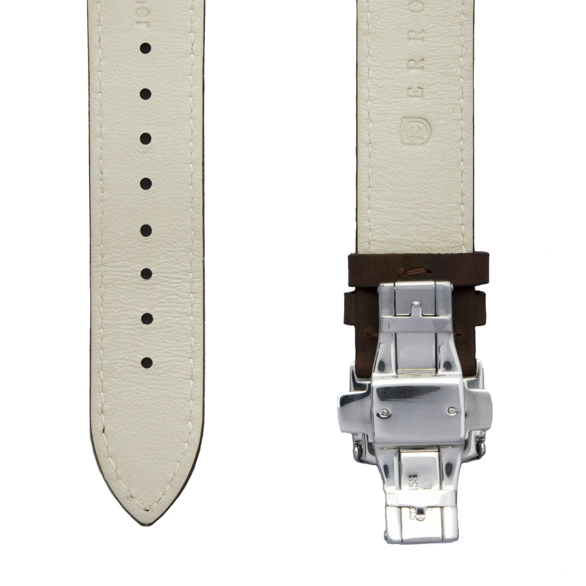 Dark Brown Italian Crazy Horse Leather Strap with Stainless Steel Clasp