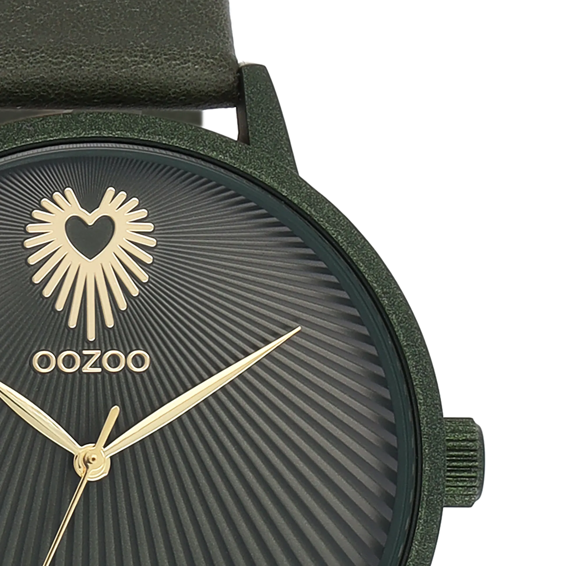 Forest green OOZOO watch with forest green leather strap - C11248