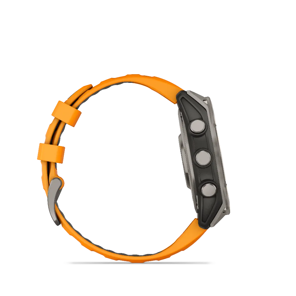 Garmin Fenix 8, 47mm, AMOLED, Sapphire, Titanium and Graphite with Spark Orange and Graphite Band