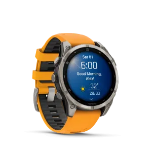 Garmin Fenix 8, 47mm, AMOLED, Sapphire, Titanium and Graphite with Spark Orange and Graphite Band