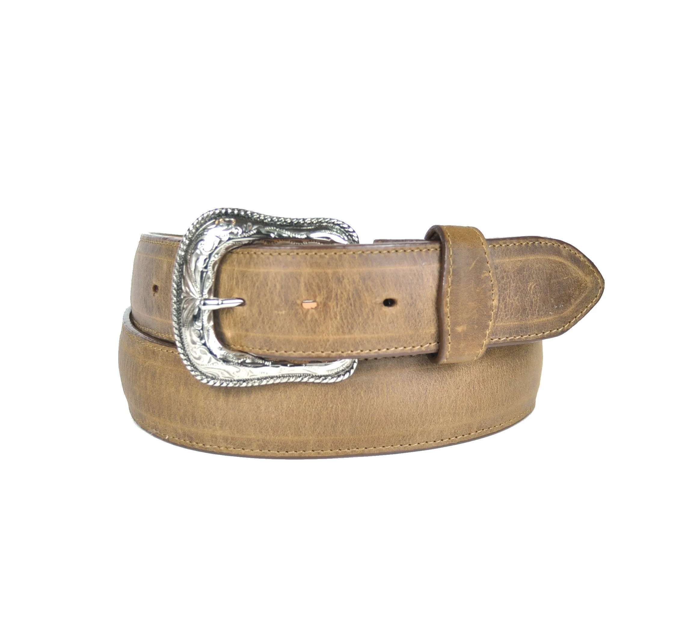 Gavel Men's Crazy Horse Leather Western Belt - Alamo Brown