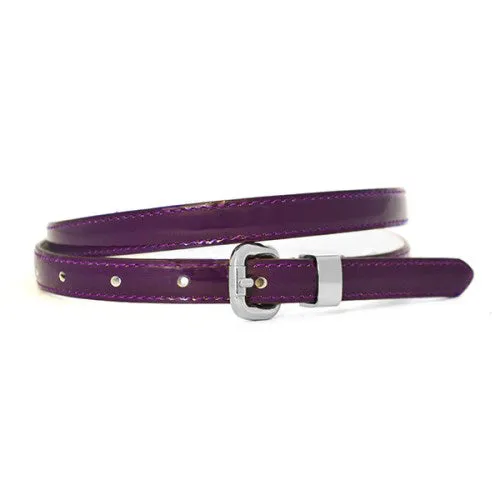 Gift Box | Black & Purple Skinny Leather Belt Gift Set