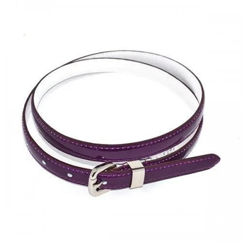 Gift Box | Black & Purple Skinny Leather Belt Gift Set