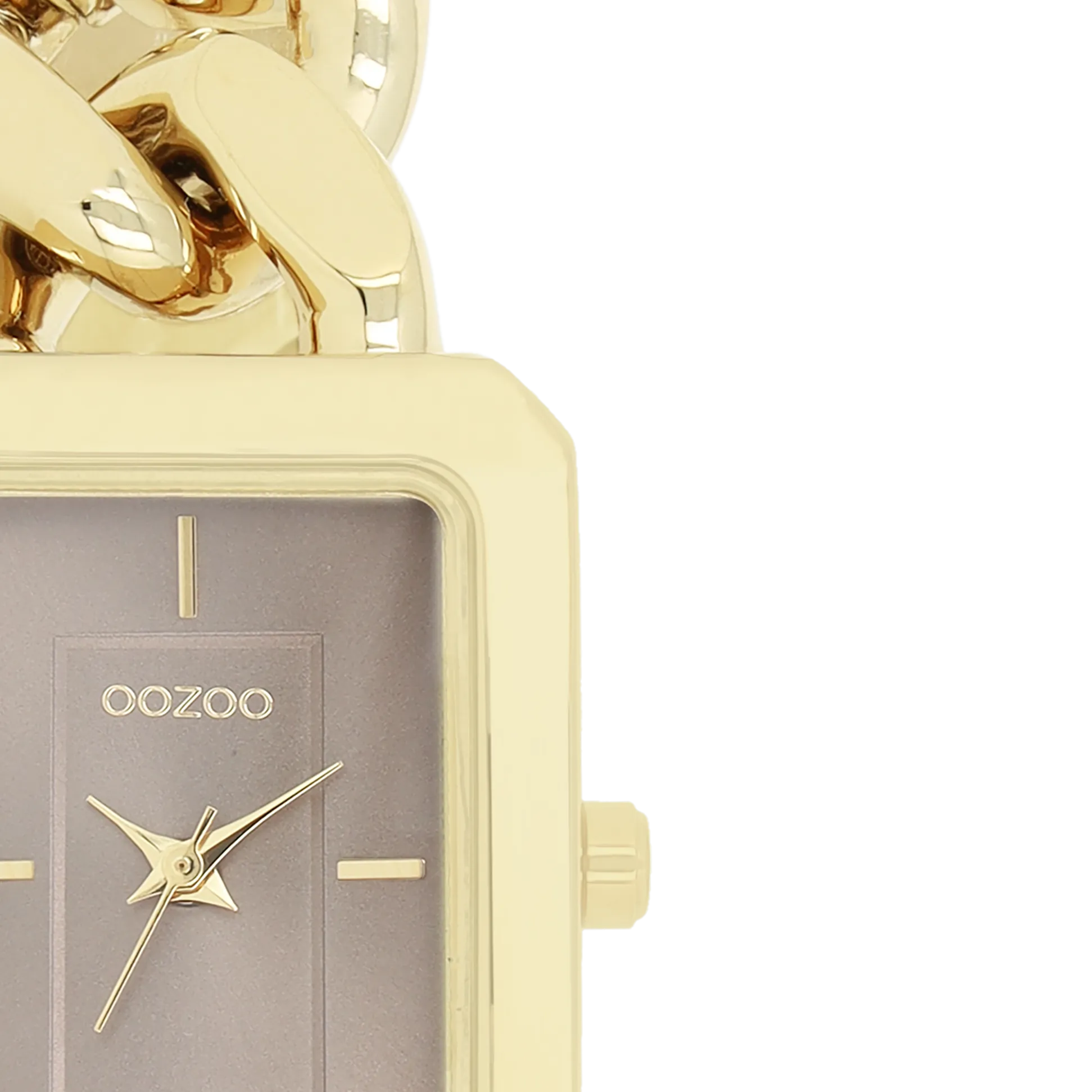 Gold coloured OOZOO watch with gold coloured chunky chain bracelet - C11353