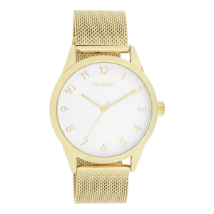 Gold coloured OOZOO watch with gold coloured metal mesh bracelet - C11322