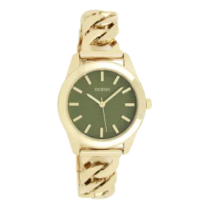 Gold coloured OOZOO watch with gold coloured petit chain bracelet - C11421