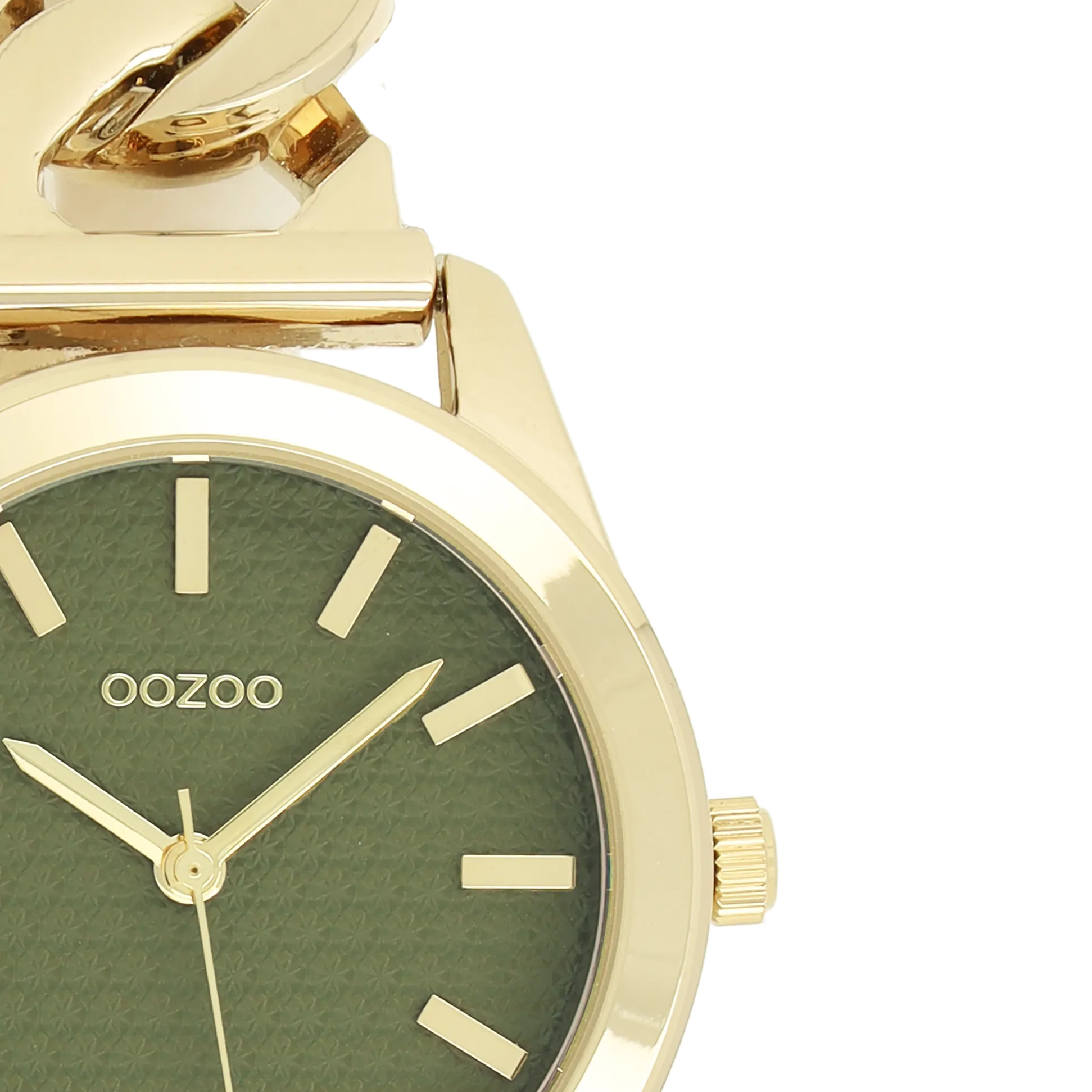 Gold coloured OOZOO watch with gold coloured petit chain bracelet - C11421