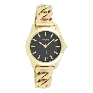 Gold coloured OOZOO watch with gold coloured petit chain bracelet - C11422